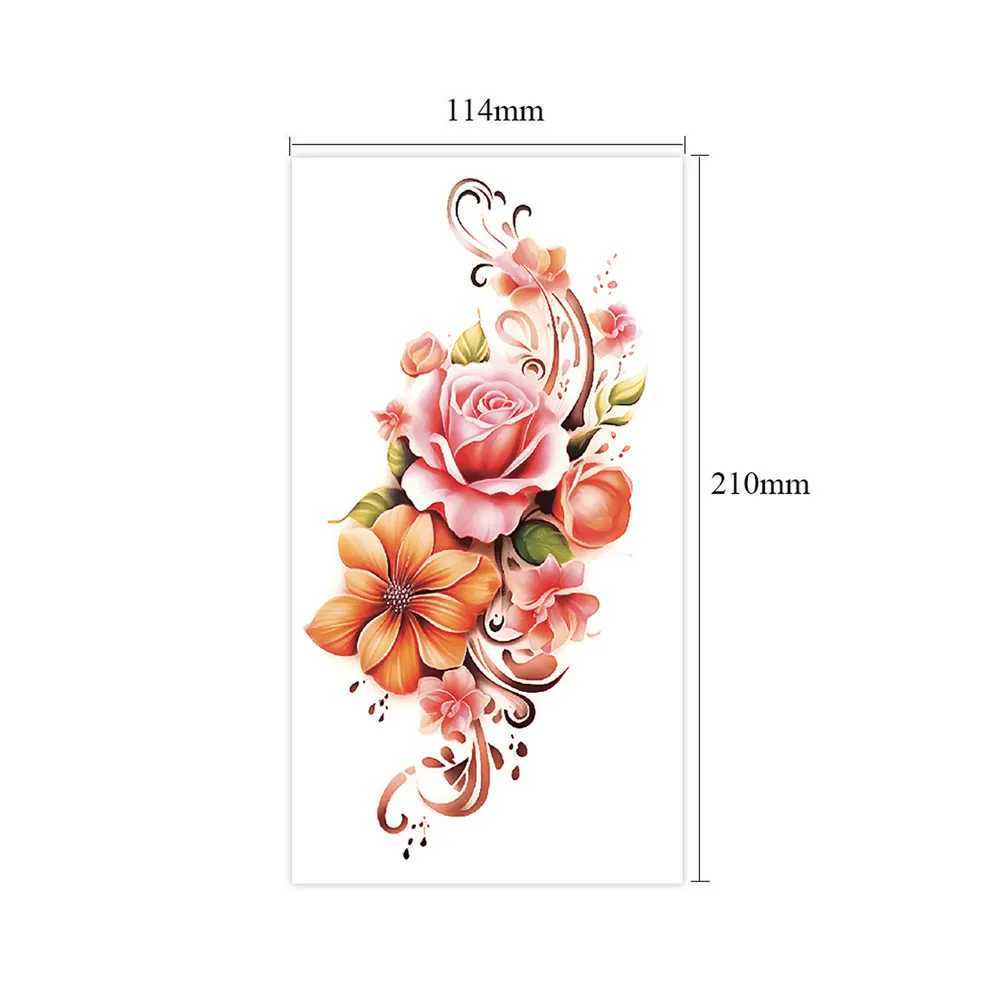 Colorful flower temporary tattoo stickers for women waterproof flower fake tattoos arm body art summer holiday body artXJ25414