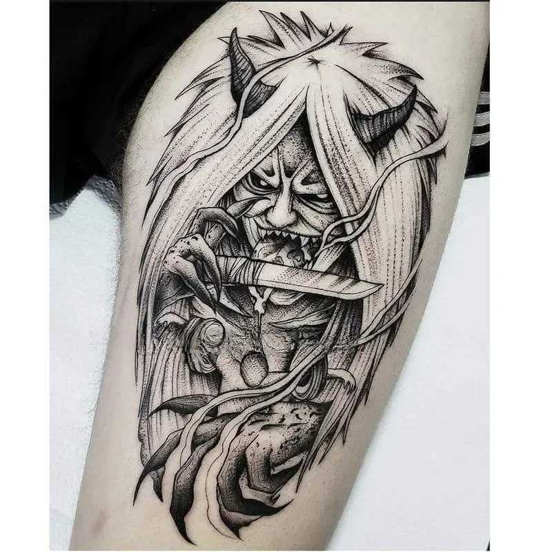 Banshee seal doing anime temporary tattoo black demon horror transfer tattoo body art waterproof fake tattoo stickerXJ25414