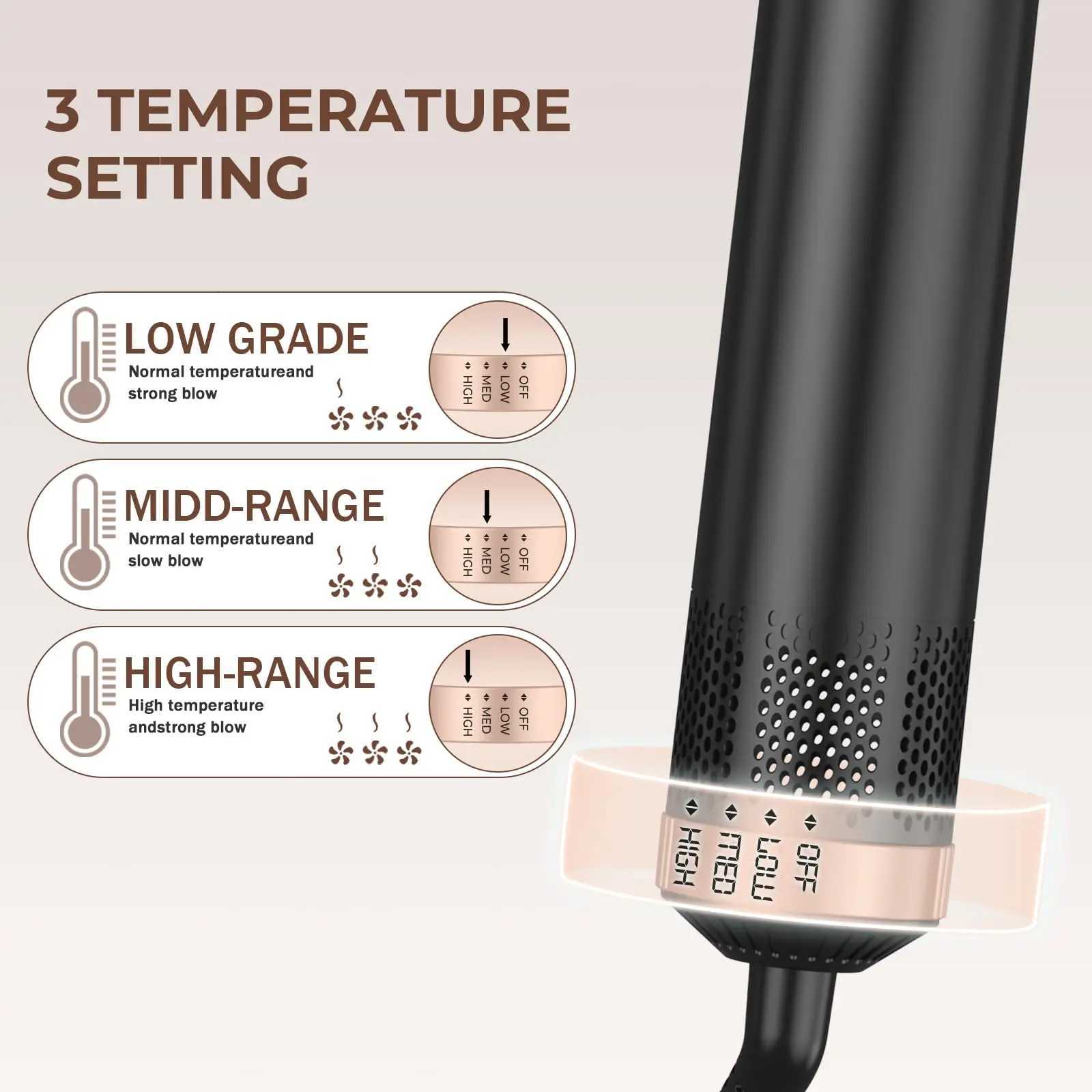 5 in 1 Blow Dryer Brush Hair Dryer Brush Detachable Hot Air Brush Curling Brush Iron Air Curling Wrap Styler Hair Styling ToolsT251114