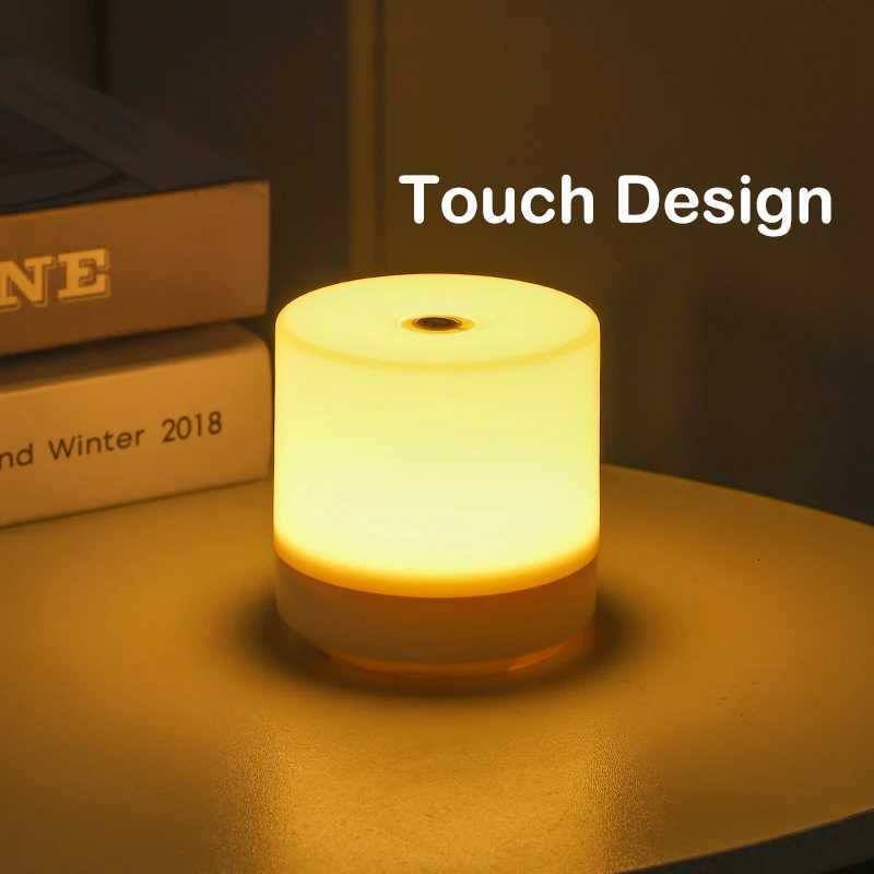Touch Rechargeable LED Bedside Lamp 3 Colors USB Stepless Dimming Night Light Eye Protection For Bedroom Reading M251114