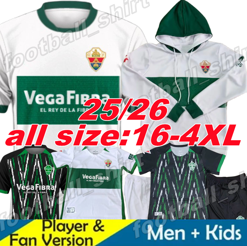 25 26 Elche CF Soccer Jerseys Home hoodie Away Elche 2025 2026 LUCAS BENEDETTO PASTORE PERE MILLA IVAN MARCONE RODRIGUEZ FIDEL CALVO JOSAN football shirt Men kids kit