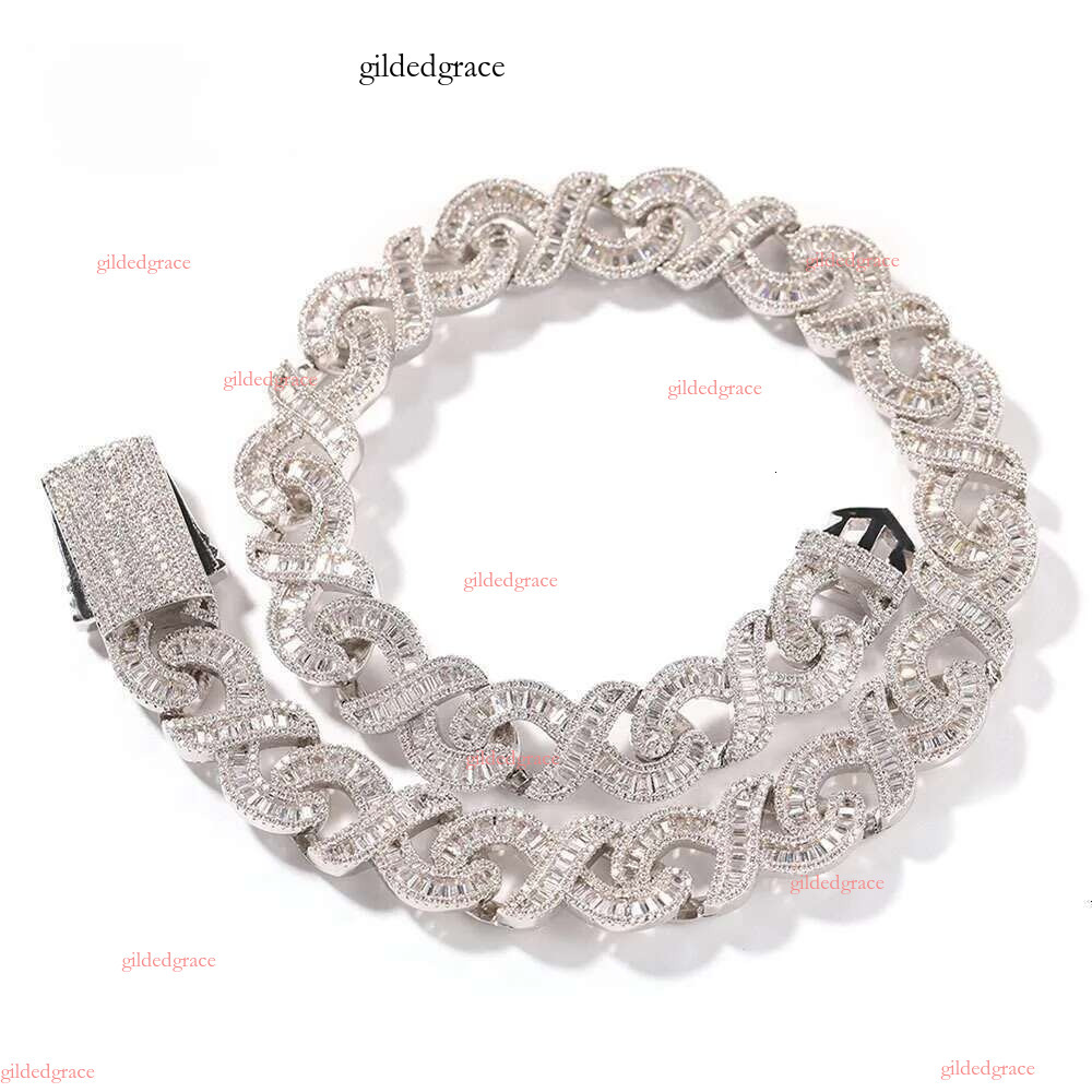 New geometric T-shaped infinite necklace for men with a sense ond personality. 15mm dia inlaid Cuban chain hip-hop jewelry