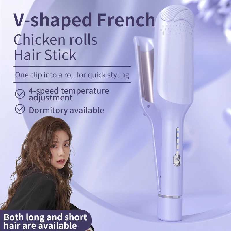 Hair Curling Iron 32mm Deep Wave Hair Curler 4 Temperature Adjustable Fast Heating Crimping Iron Styler Wand for All Hair StyleT251114