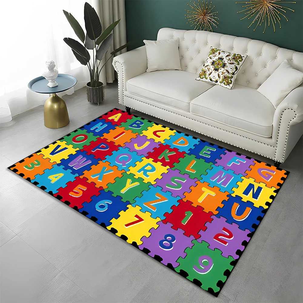 ABC Early Education Cartoon Childrens Game Room Alphabet Childrens Crawling Area Carpet Carpet Living Room Bedroom Sofa Non slip Mat S25414