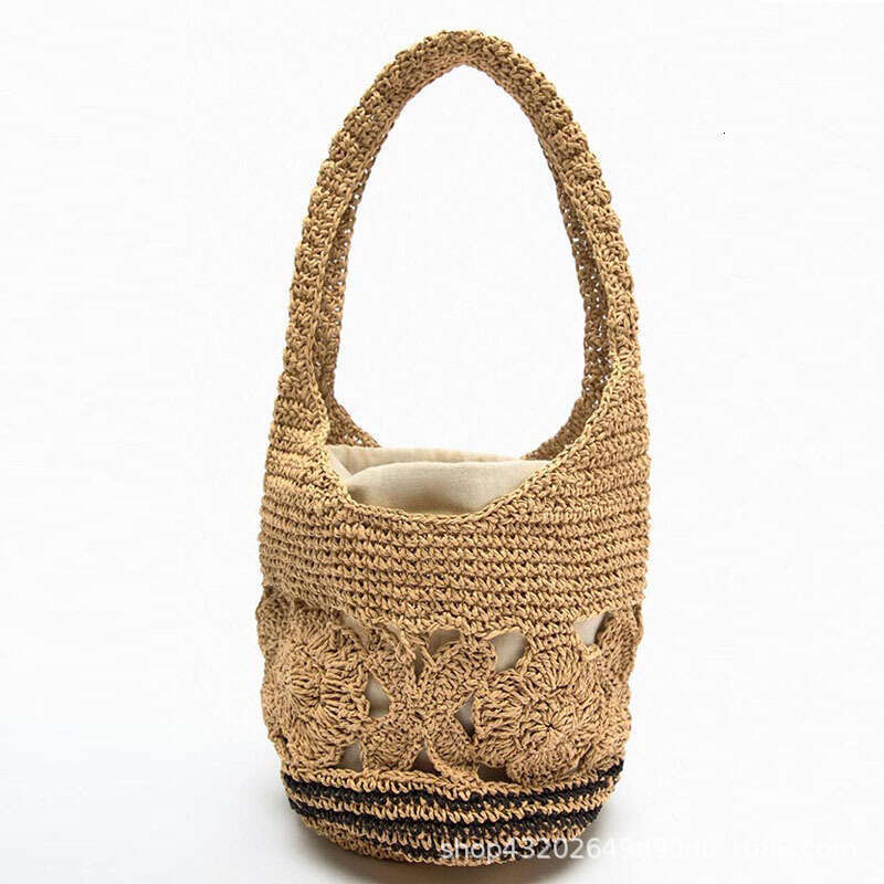 Handmade Beach Bag Hollow Flower Single Shoulder New High-End Grass Woven Beach Vacation Bag, Versatile Women's Bag Kq2