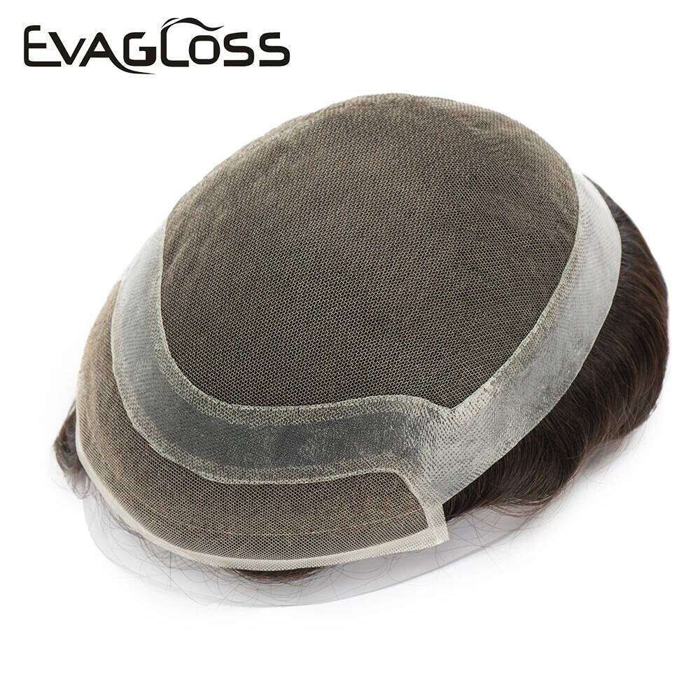 Hollywood Style Hair Toupee Men Lace PU Base For Male Breathable Man Wig Capillary Prosthesis Replacement System