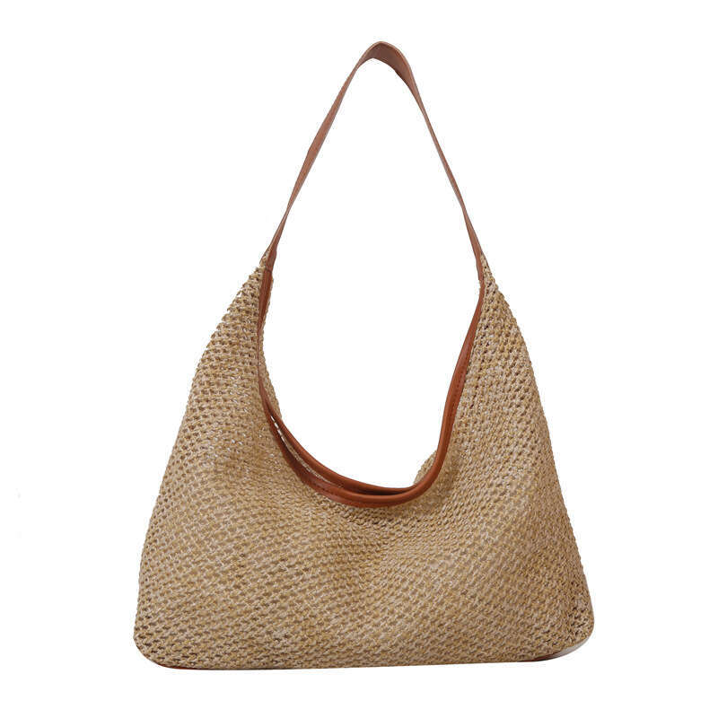 Handmade Beach Bag Grass Large Capacity Fashionable Leisure Popular In Summer 2024, Korean Version Woven Single Shoulder Underarm Bag, Tote Bag Kq2