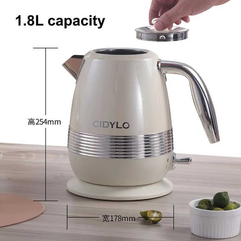1800W Retro Electric Kettle Home/Office Quick Kettle 304 Stainless Steel Teapot Automatic Power Off Kitchen Appliances 1800ml Y251114