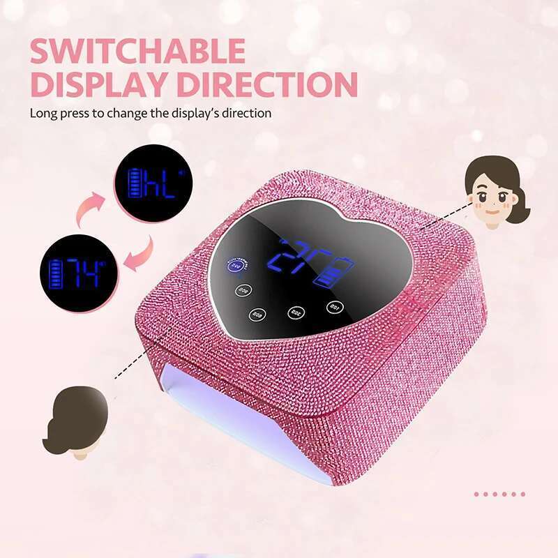 Rhie Lamp 72W Cordless Rechargeable Dryer Lampara De Unas Gel Nail Polish UV Light With Touch Screen Control