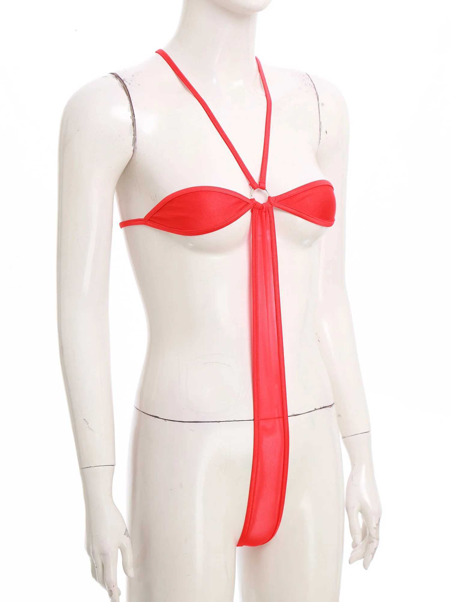 Womens Brazilian Bikini Swimsuit Micro Slingshot One Piece Swimwear Halter Micro Bra O-ring T-back Sheer Mesh Bodysuit UnderwearW251113