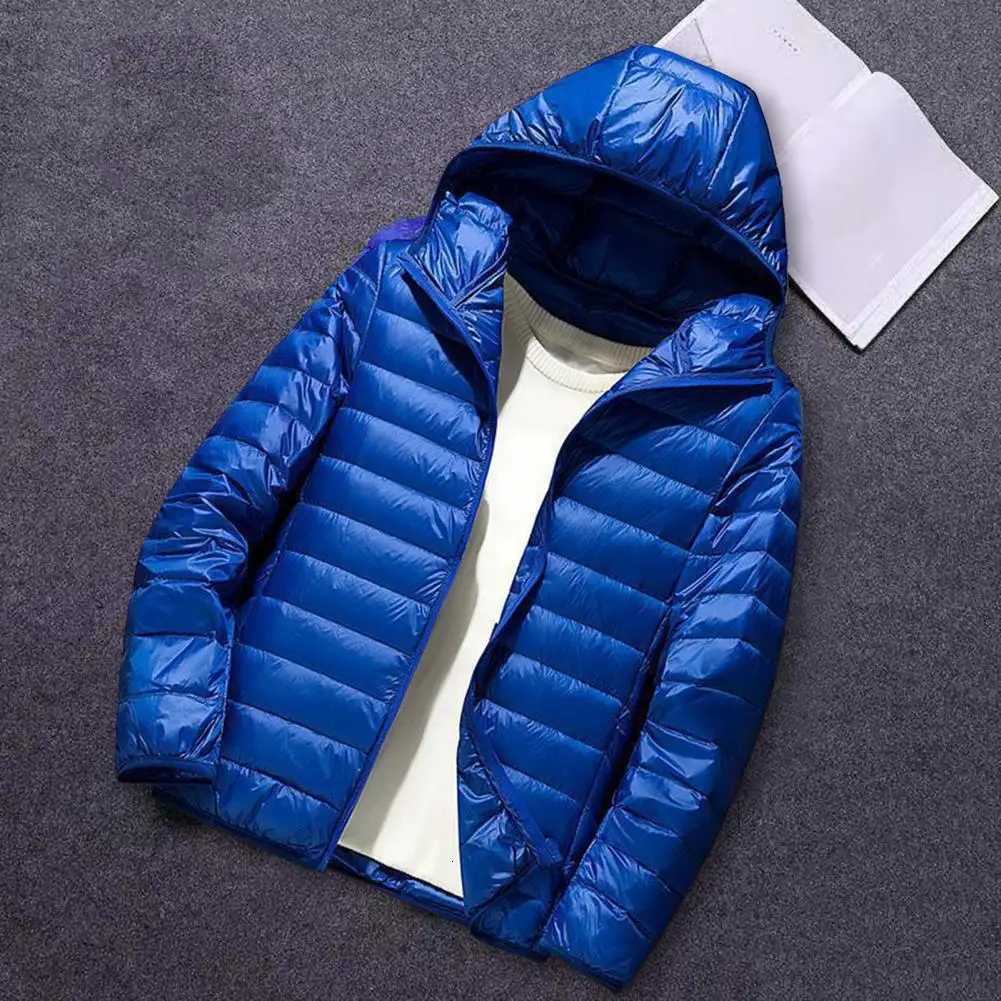 Lightweight Winter Jacket for Men Padded Hooded Ultra Light Puffer Breathable Coat Big Size Black JacketsT251114