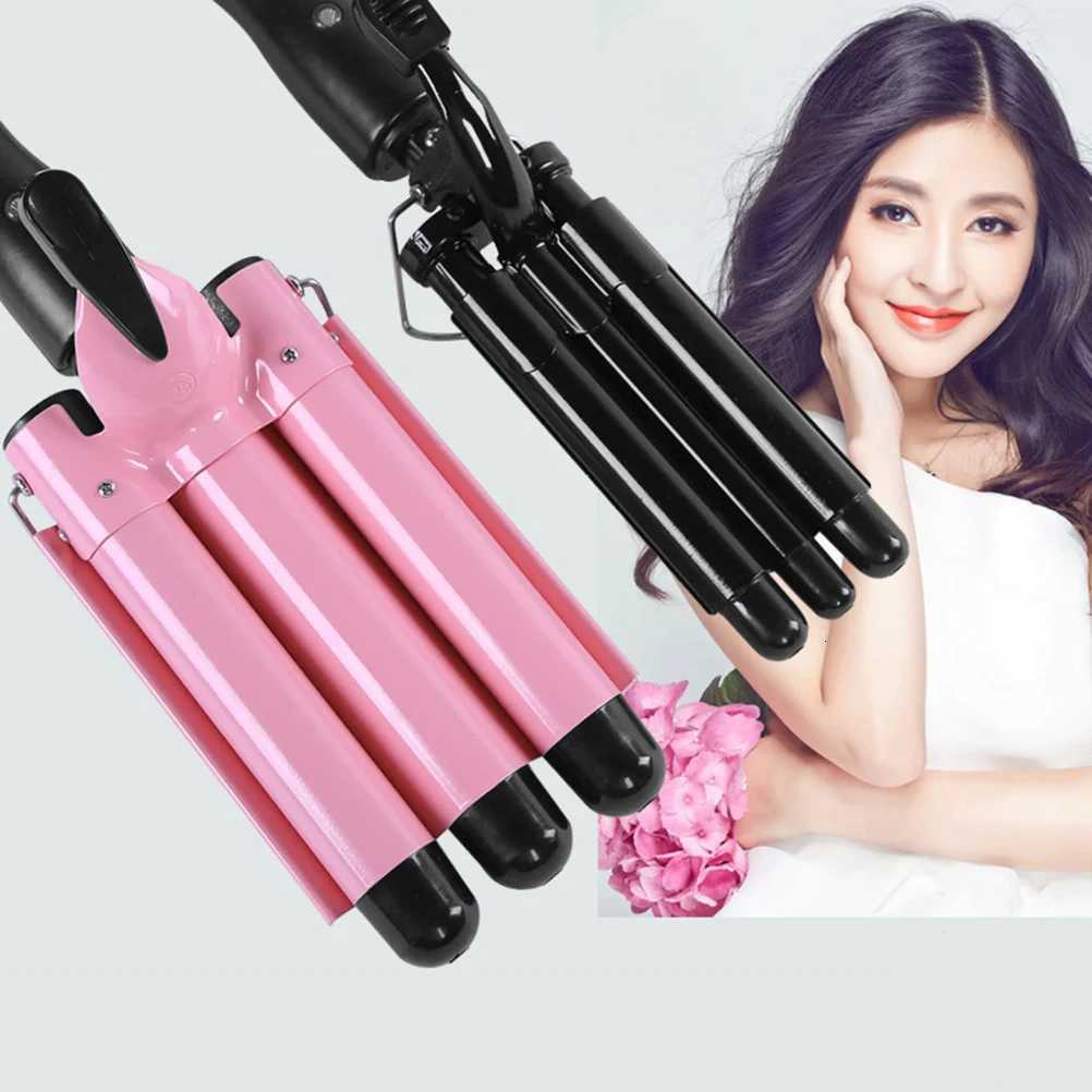 1pc Curler Curling Irons Hair Abs Shell Ptc Fast Heating Anti-Slip Curling Iron Handle For Salon Home Use PinkT251114