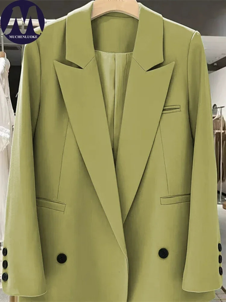 Womens Jacket Spring and Autumn Korean Fashion Long Sleeve Office Straight Set Casual Loose Street Trend Coat 250414