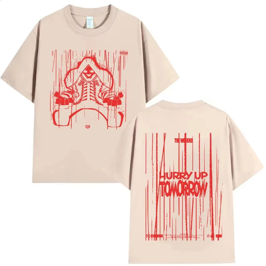 Hurry up tomorrow weekend tour 2025 album Tshirt mens hiphop gothic retro cotton short sleeved streetwear 250408