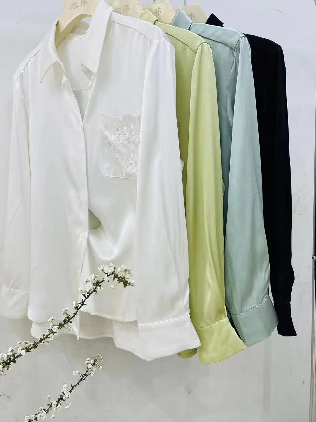 Chic Ladies' Embroidered Artificial Silk Top for Casual Wear