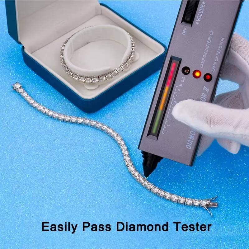 Trendy Moissanite 925 Sterling Silver Tennis Bracelet 3mm 4mm 5mm Moissanite Diamond for Men and Women