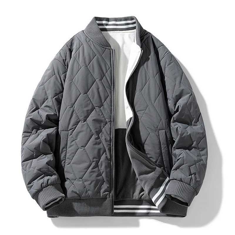 Mens Sports Jacket Two Sides Wear Cotton Padded Jacket Winter Warm Baseball Coat Male Clothes Big Size Mens Parka Male FashionT251114