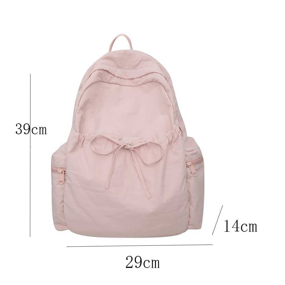 New Custom Name Girls Outdoor Backpack Personalized Bowknot Womens Nylon Schoolbag with Names Large Capacity Campus BackpacksW251113