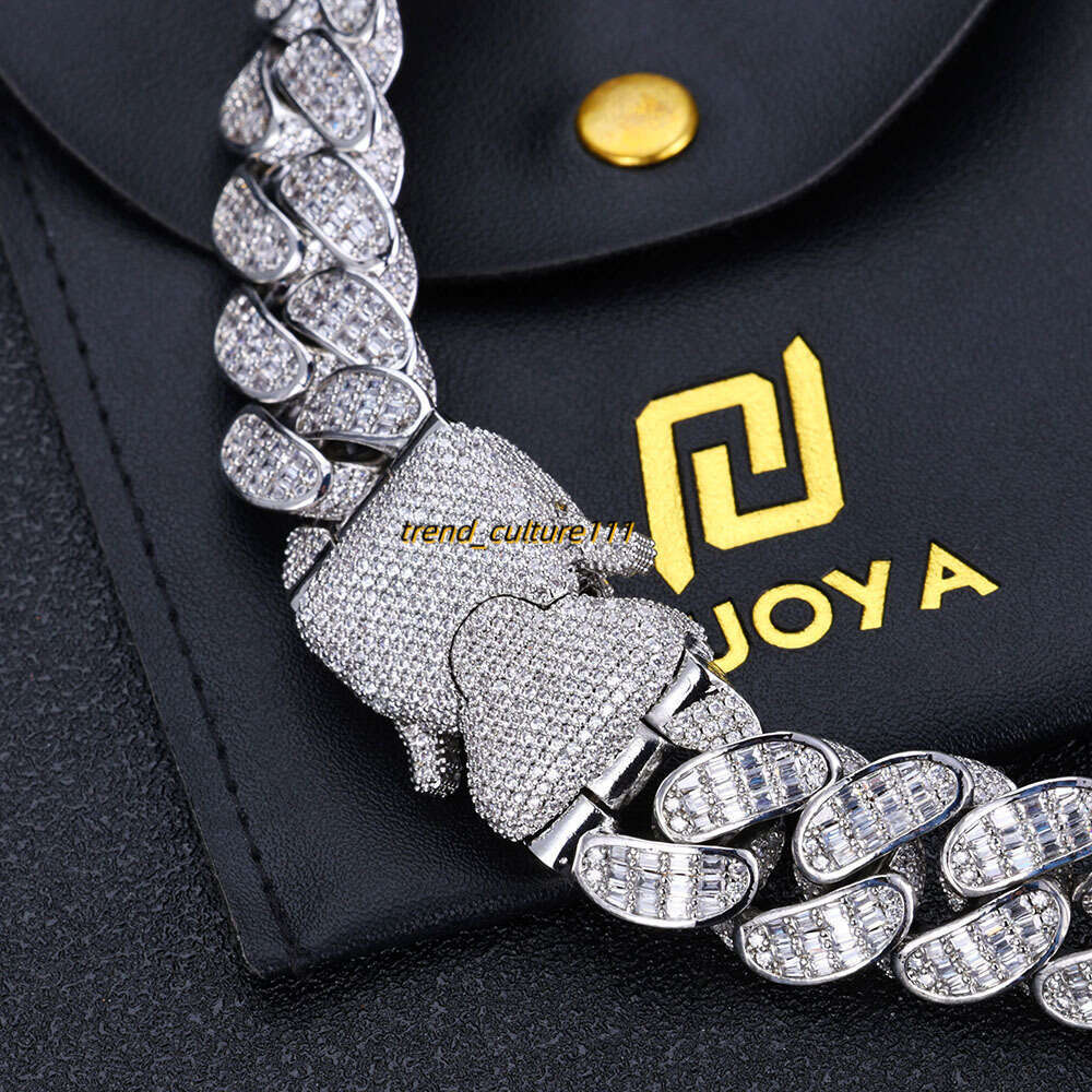 Hip hop 18mm three row T-shaped cubic Moissanite Cuban chain men's bracelet personalized American fashion accessory