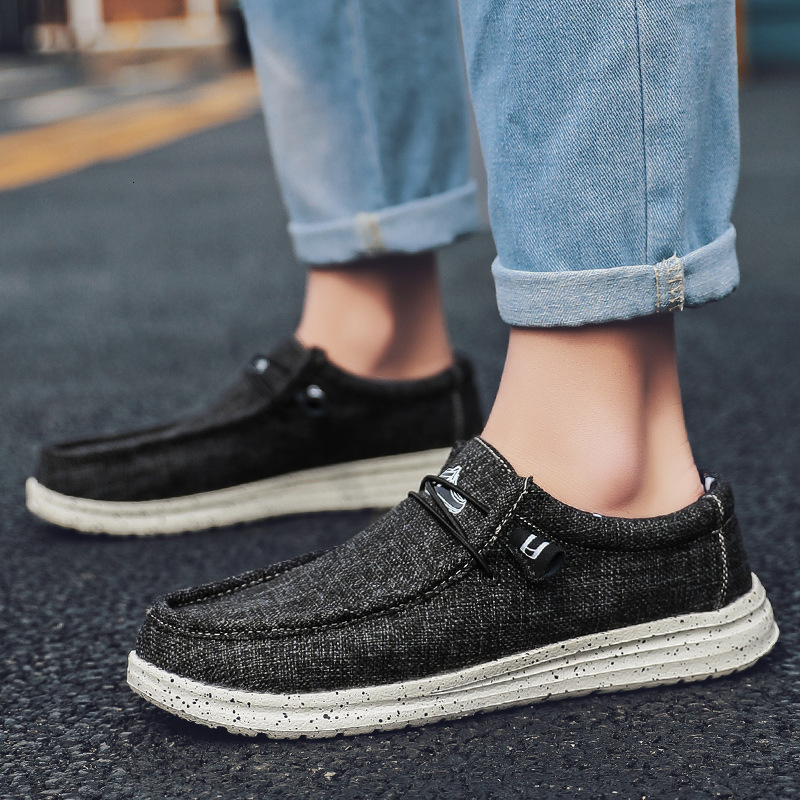 Men Casual Shoes Slip on Canvas Loafers Comfortable Walking Flats for Man Dude Non Slip Soft Moccasins Sneakers Summer 250106