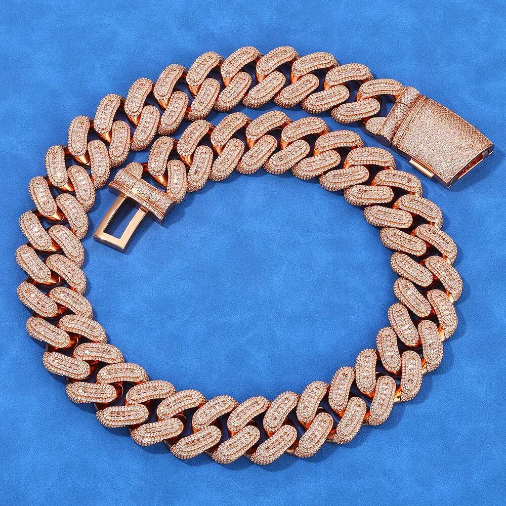 Hip Hop 29mm Iced Out Cuban Chain Fine Jewelry Rose Gold Plated Big Heavy Chain for Men Cuban Link Necklace Birthday Gift