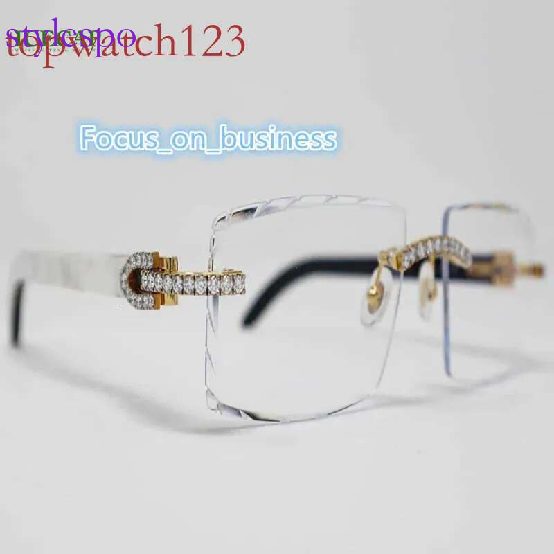 y2k Sunglasses Clear Eyewear Glasses Classic White Lens Accept Custom VVS Moissanite Men Women Fashion Jewelry