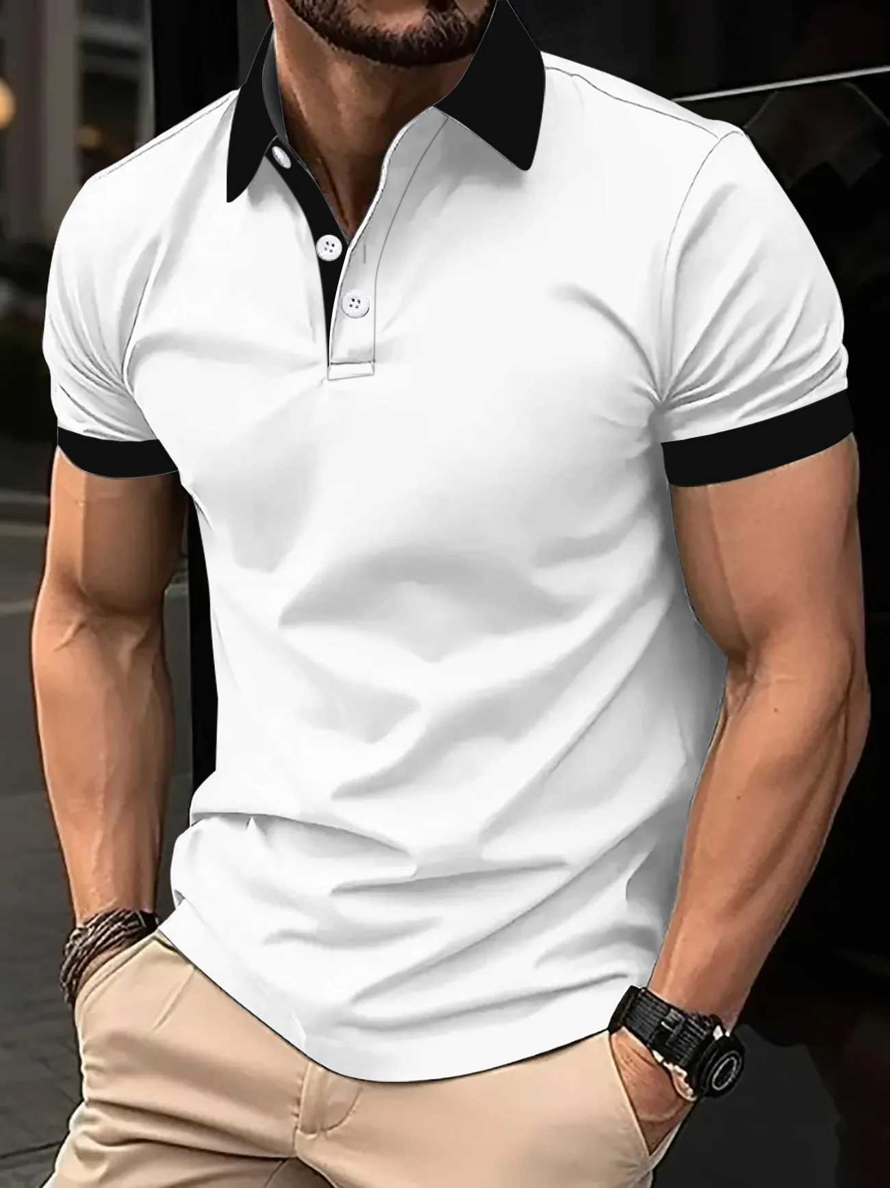 2025 Summer New Fashion Printed Breathable POLO Casual Comfortable Mens Short-Sleeved Collared Shirt W250414