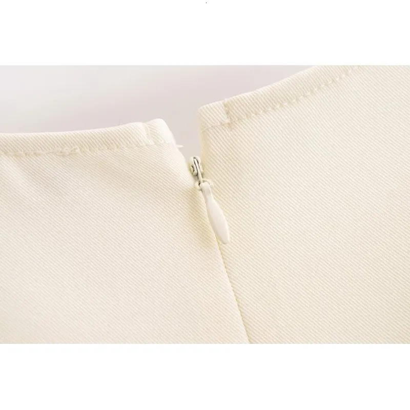 Womens Spring Bow Round Neck Fashion Weight Loss Sleeveless Dress Single Side Zipper Folding 250414Z