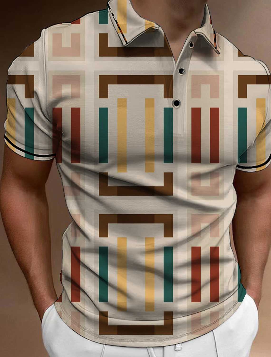 Summer fashion mens button polo shirt casual short sleeved mens polo T-shirt mens street top mens golf clothing W250414