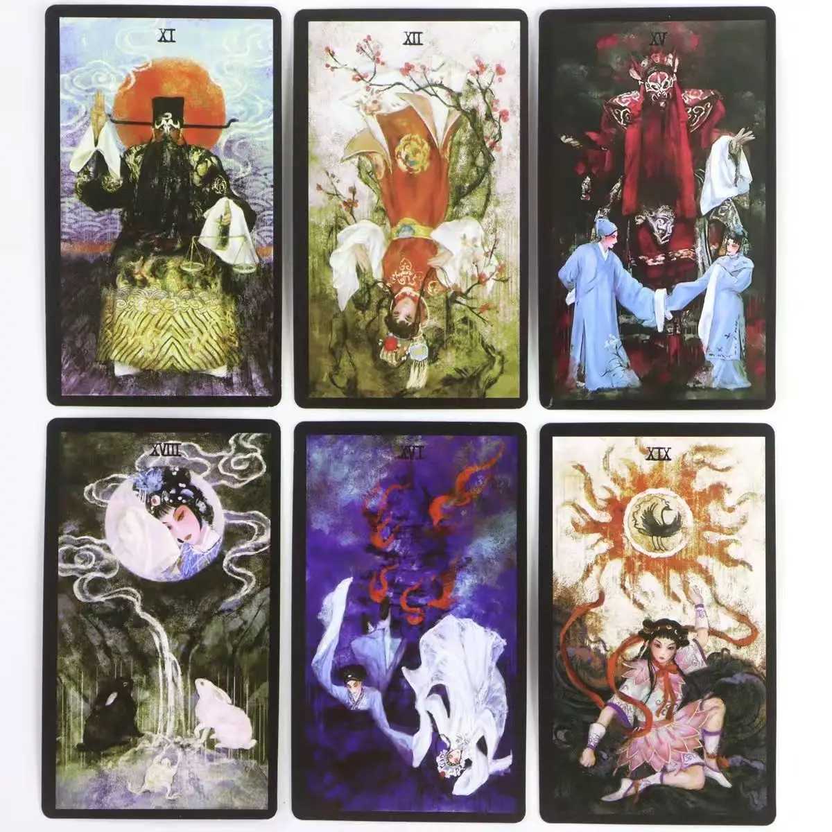 1036cm - Chinese Opera Tarot Deck Black Border Waite-Based System 78 Pcs Cards Perfect for Collectors Readers C251114