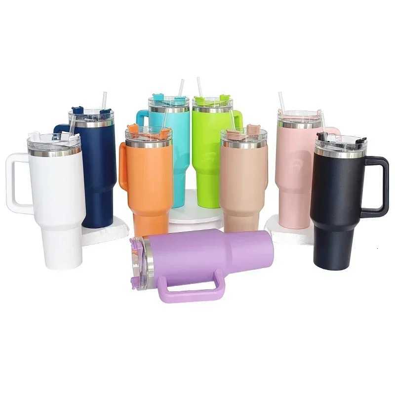 40oz Mug Tumbler With Handle Insulated Tumbler With Lids Straw Stainless Steel Coffee Tumbler Termos Cup for Travel Thermal Mug C251114