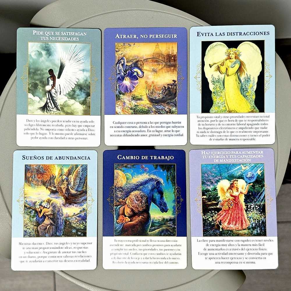 Angels of Abundance Oracle Deck Spanish Edition 10473cm 44 Pcs Oracle Cards C251114