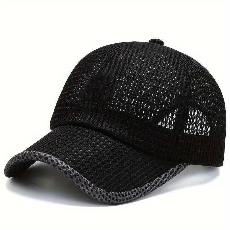 Mens solid color mesh breathable baseball cap sun protection cap womens sports cap camping cap W250414