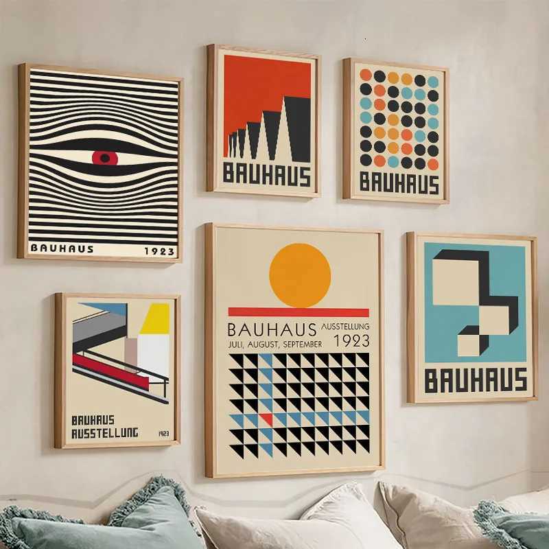 Abstract Bauhaus Lines Geometry Stripe Wall Art Canvas Painting Nordic Posters And Prints Pictures For Living Room Bar DecorM251114