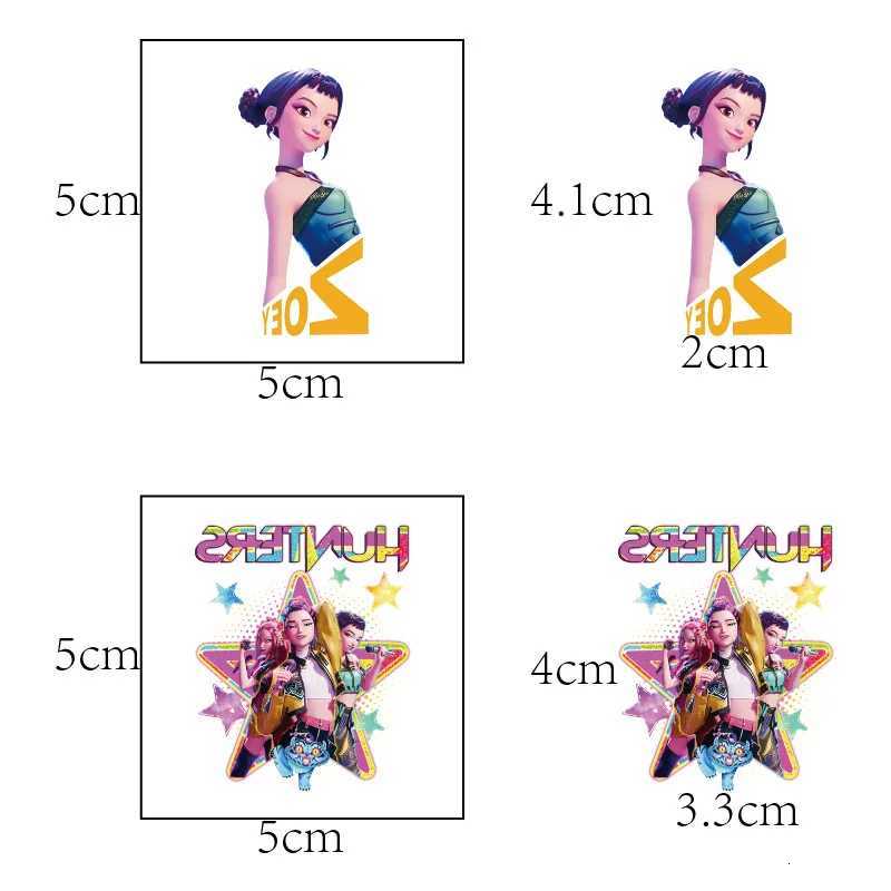Kpop Demon Movie Hunters Temporary Tattoos Removable Tattoo Stickers for Kids Goodie Bag Stuffers Party Supplies Decoration Gift Z251111