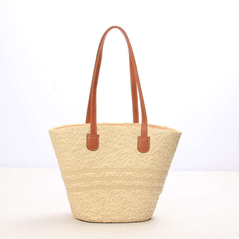 Handmade Beach Bag Ladies' Seaside French Beach Straw Woven Commuting High End Sense Large Capacity Tote Bag Women Kq2