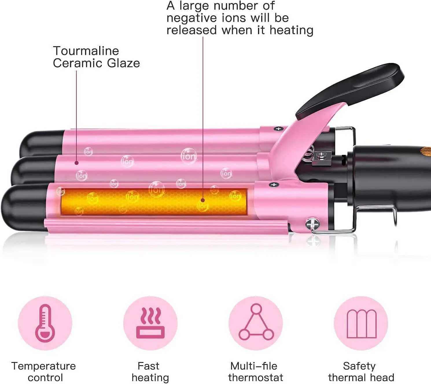 3 Barrel Curling Iron Ceramic Styling Tools for All Hair Styling ToolsProfessional Hair Tools Curler Iron for Hair 25mmT251114