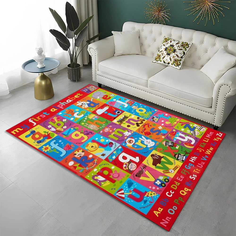 ABC Early Education Cartoon Childrens Game Room Alphabet Childrens Crawling Area Carpet Carpet Living Room Bedroom Sofa Non slip Mat S25414