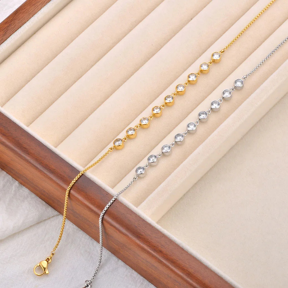 Lokaer Trendy 316L stainless steel 18K PVD gold-plated rhinestone zircon snake chain bracelet A24011 250408