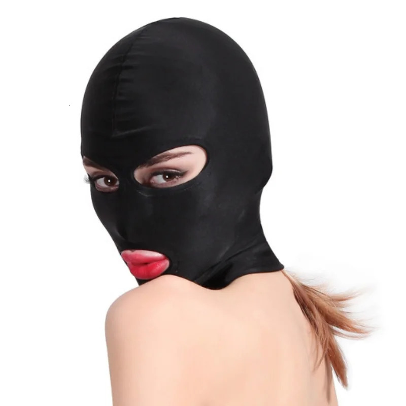 Black Elasticity Balaclava Cap Unisex Fetish Full Face Mask Standard Seamless Bondage Hood for Cosplay Party Hat Tactical Games 250410