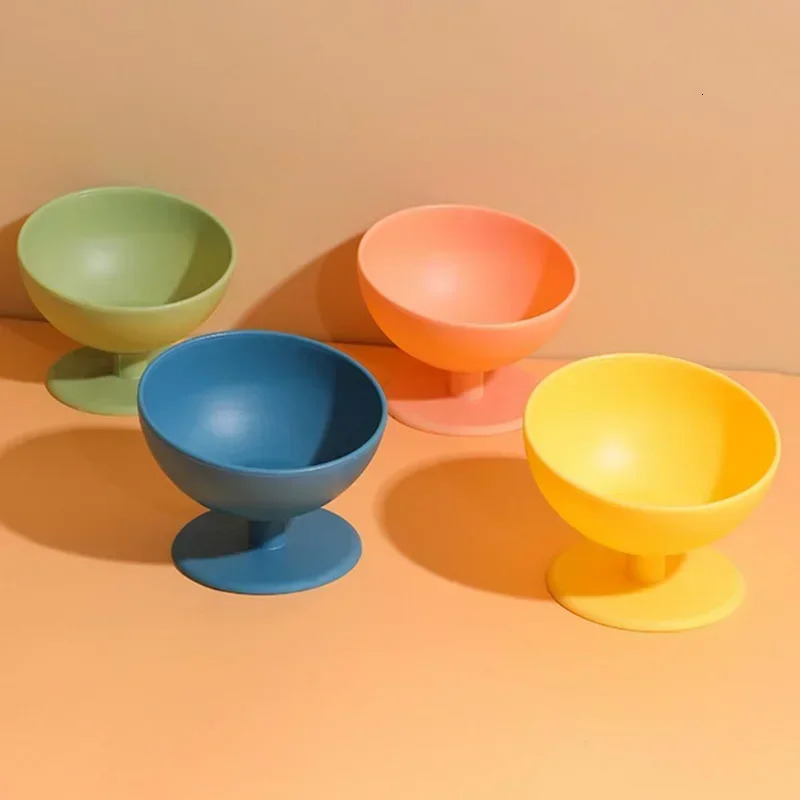 Cat bowl tilted design high foot anti excessive neck protection food grade feeding tray large capacity small dog feeder 250414