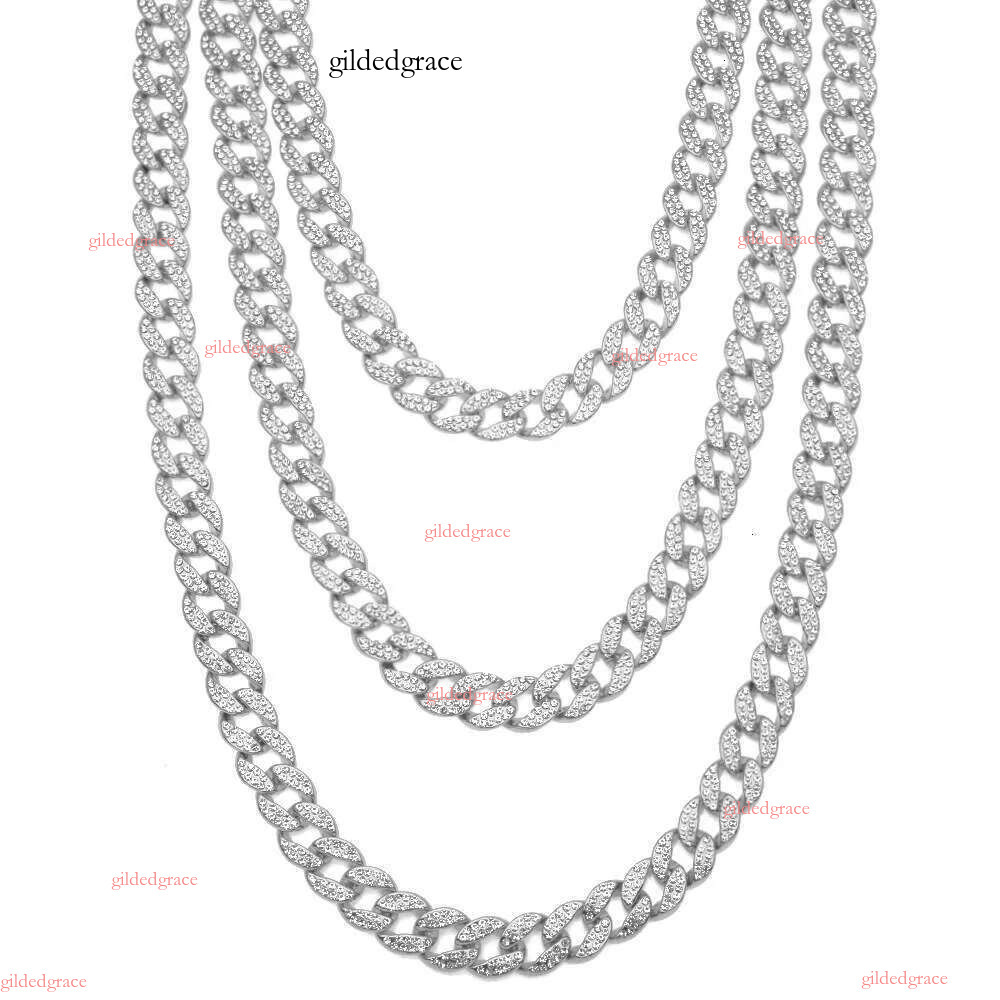 designer chain necklace hip hop jewelry wide 2rows k chains vvs moissanite white gold plated sterg sier cuban bracelets N30