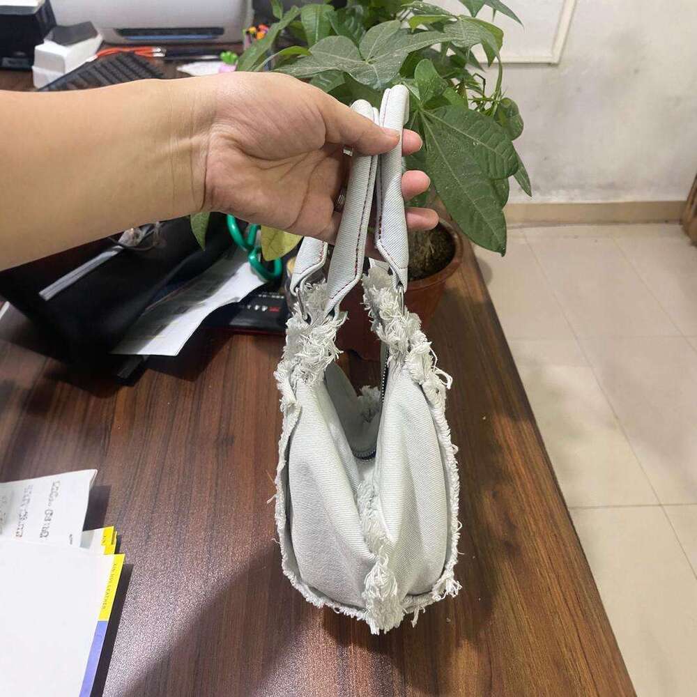 Women's Bags Bag D, Handheld, Personalized, Versatile, Canvas, Broken Hole, Washed Cowboy