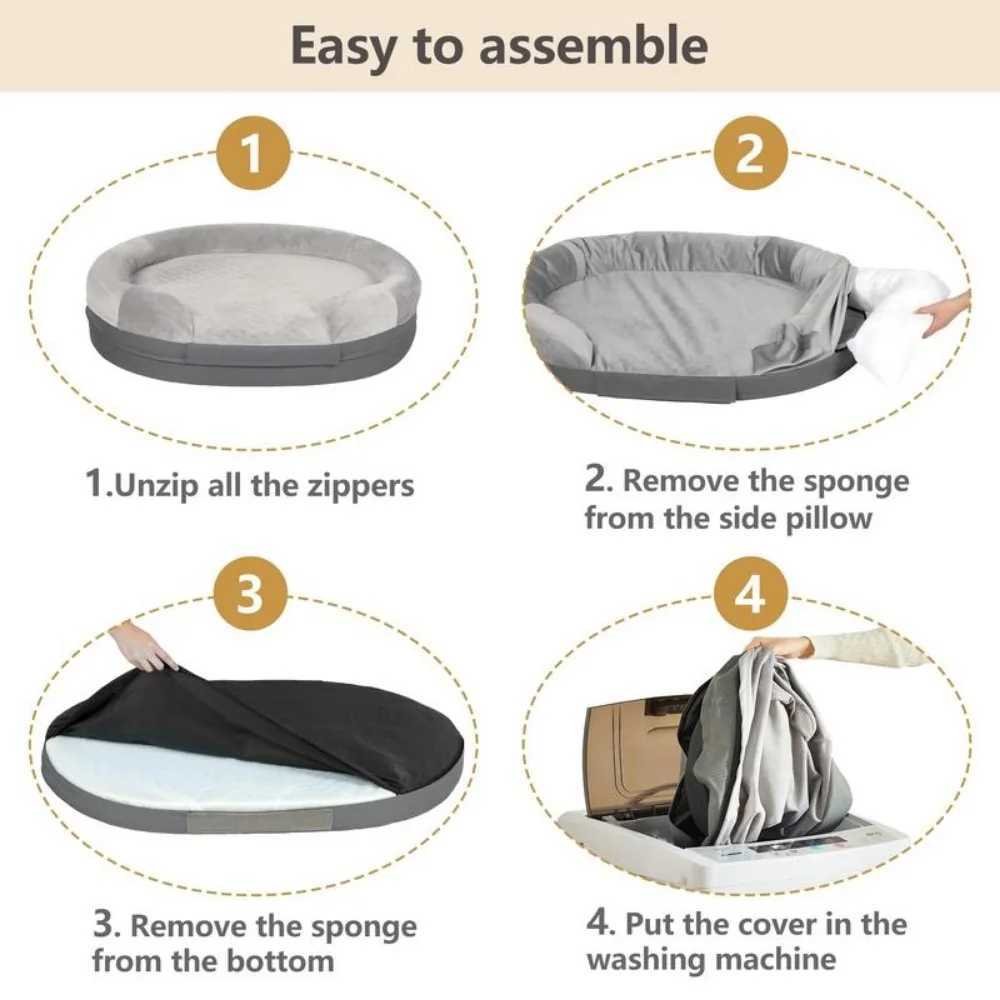 Memory foam dog bed for large dogs with washable and removable cover non slip bottom durable design 39 L x 28 W x 10 X250412