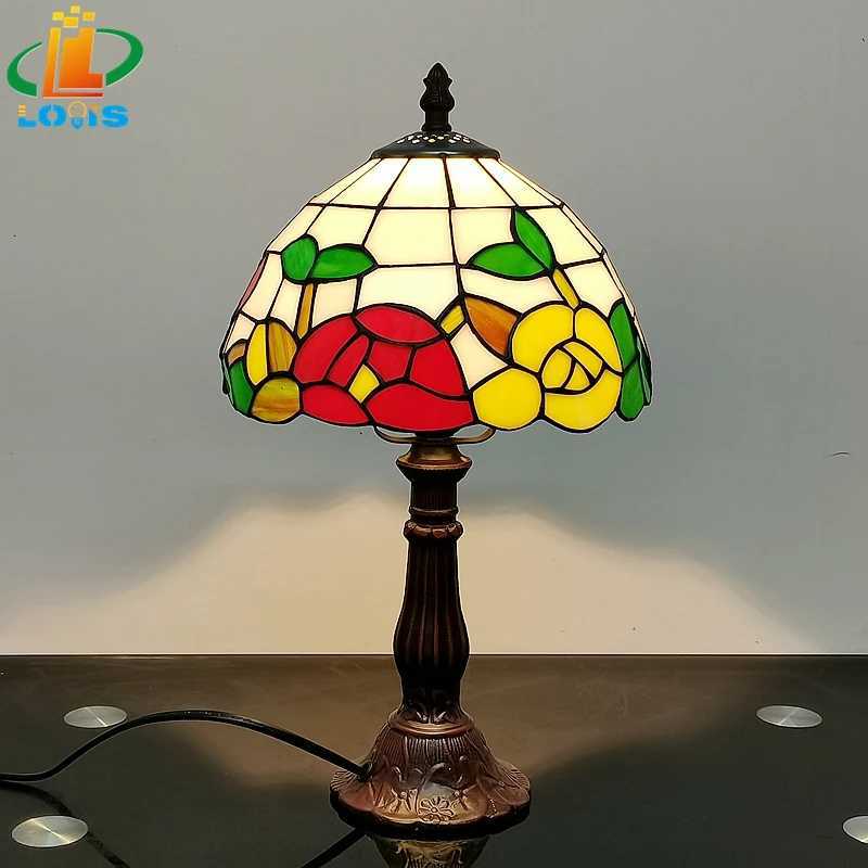 Nordic Sunflowers Pastoral Retro Desk Lamp Tiffany Glass Wedding Gifts Lighting Bedroom Bedside Reading Light Personality M251114