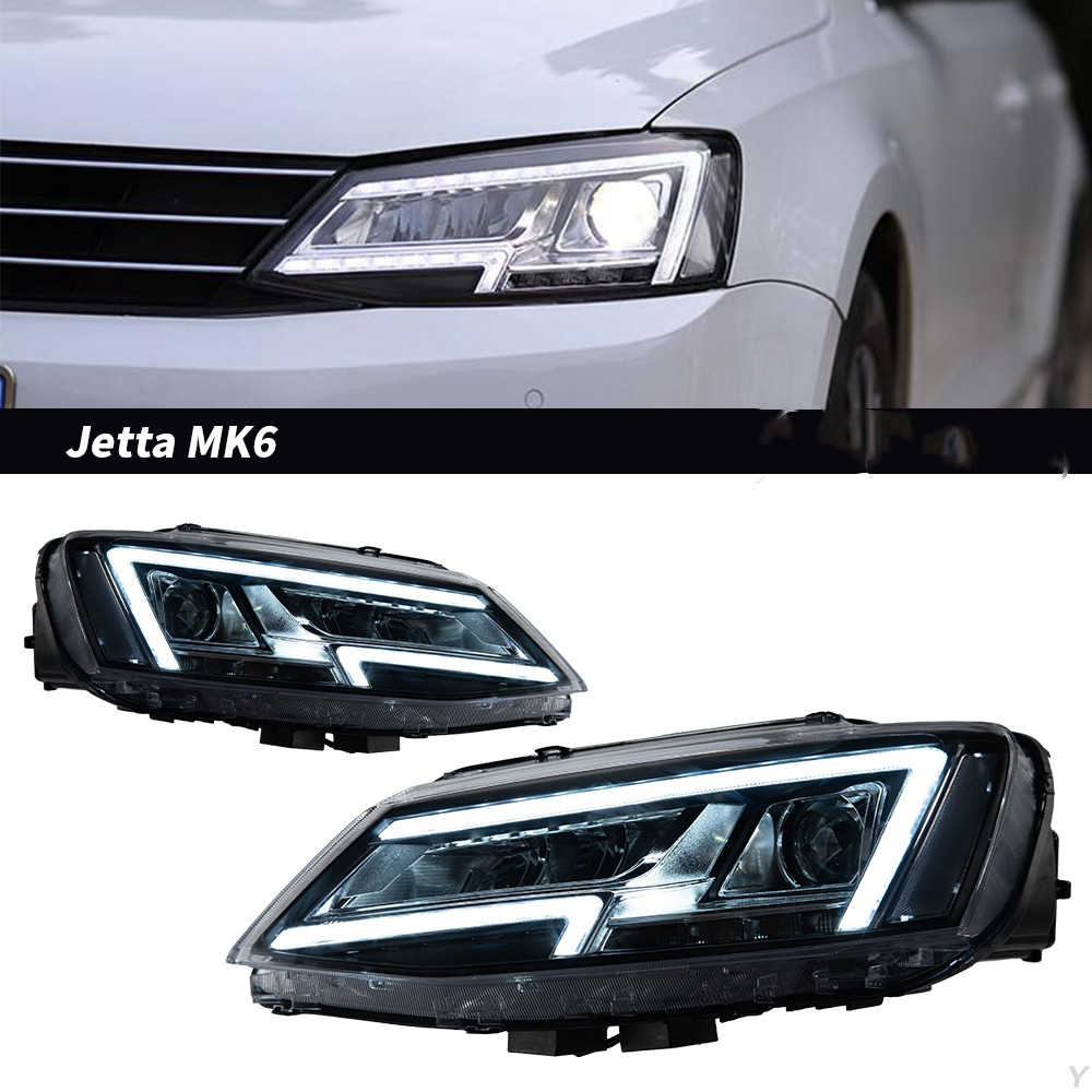 Car Lights Assembly for VW Jetta MK6 MK6 20 11-20 18 All LED Front Daytime Light Signal Headlight Accessories