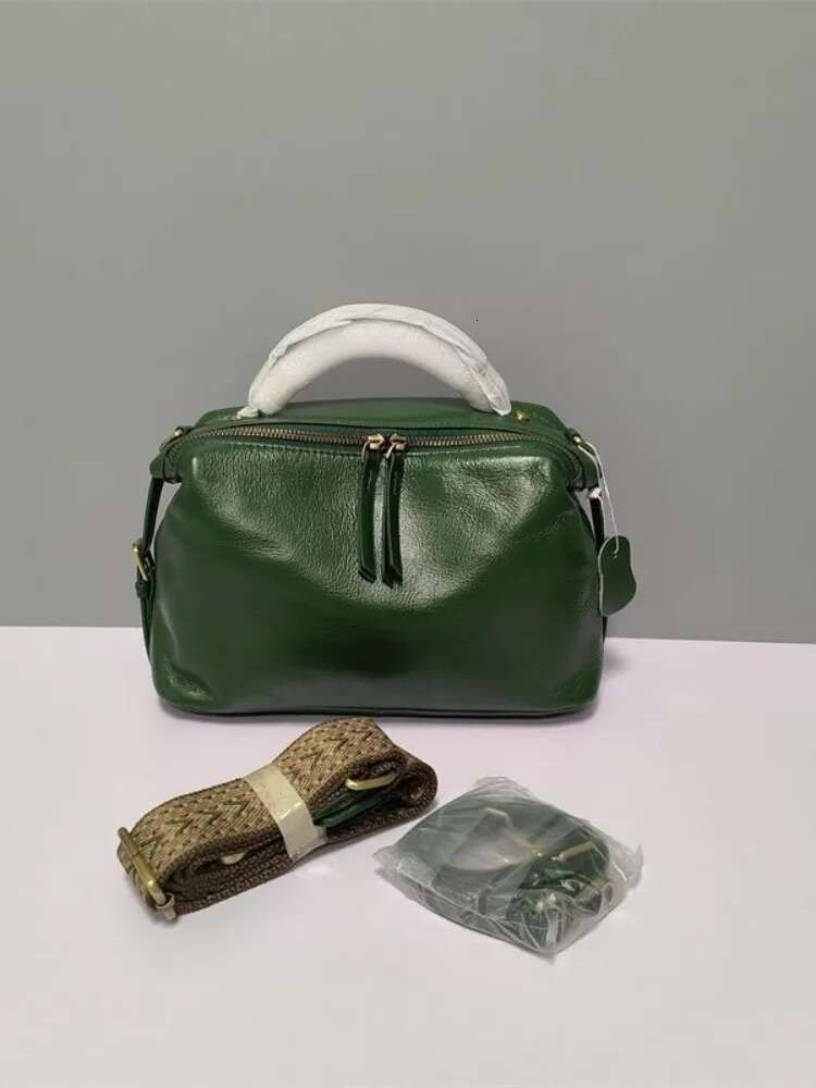 Soft Women Bag Cowskin Genuine Leather Tote Handbag Solid Color Ladies Single Shoulder Crossbody Bags