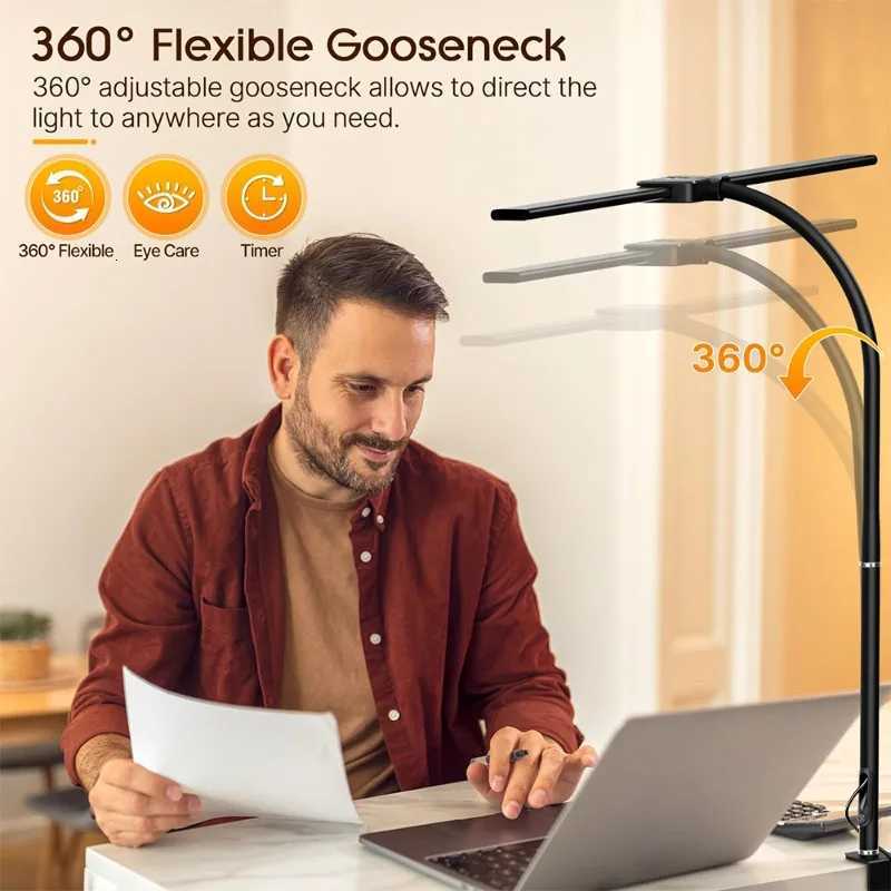 Led Desk Lamp for Office Home Desk Light Eye Caring Architect lamp with Clamp Dual Screen Computer Monitor Smart Table Light M251114