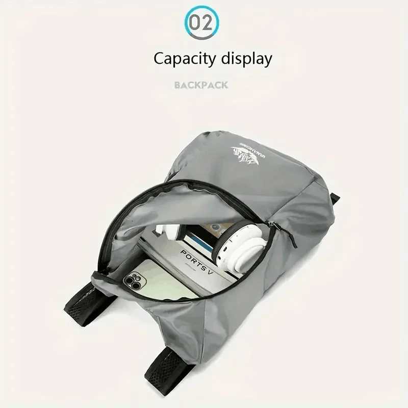 2025 New 1-Pack Multifunctional Ultralight Backpack - Foldable and Portable - Perfect for Cycling Hiking and Travel EssentialsW251113