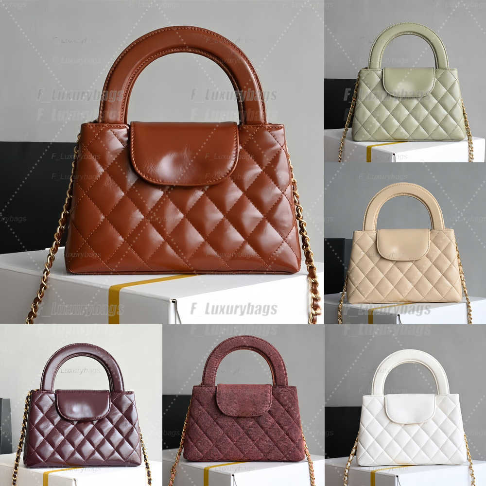 Designer Mini Bag Lambskin Leather Tote Handbag Lady Shoulder Bag oil wax leather Kel CC Handle Mini Crossbody Bag patent leather Luxury Leather Handbag Wallet 24k